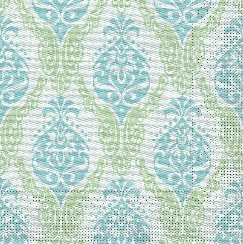 Tissue 3-lg Serviette Doris grün-blau 40 x 40 cm 1/4 Falz