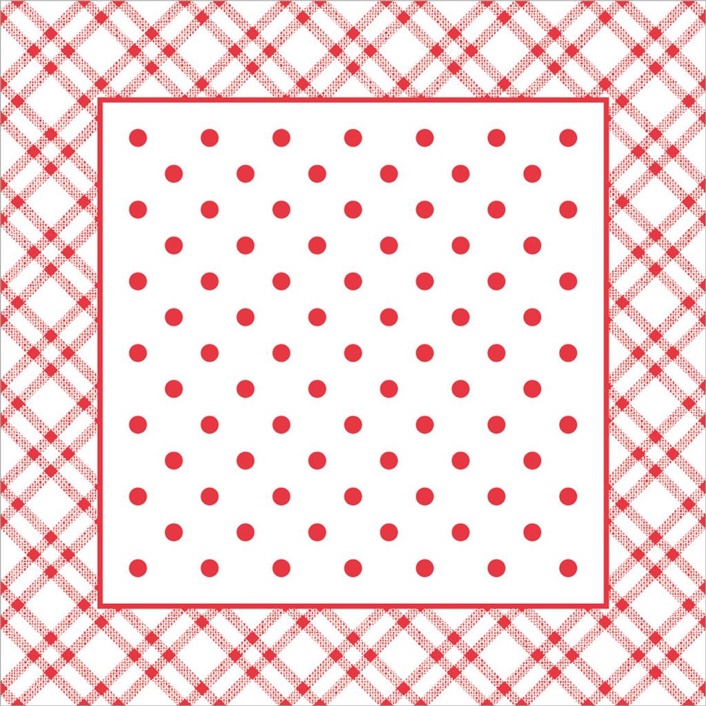 Tissue + PE Deckchen Antonia rot 95 x 95 mm 4x250