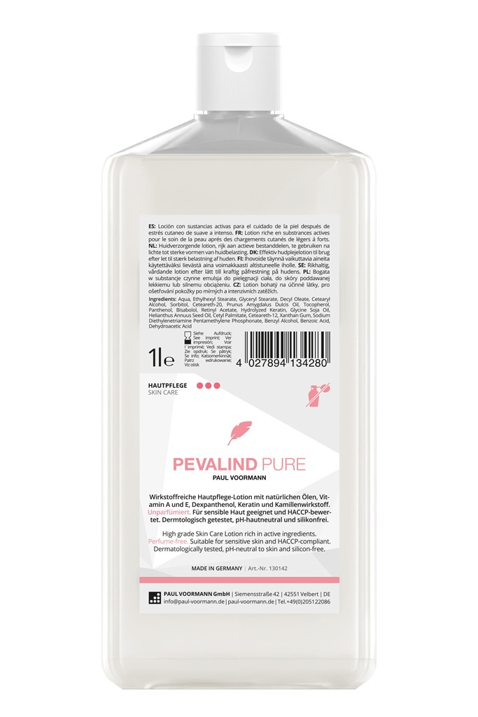 Hautpflege "Pevalind Pure" 1L Hartflasch