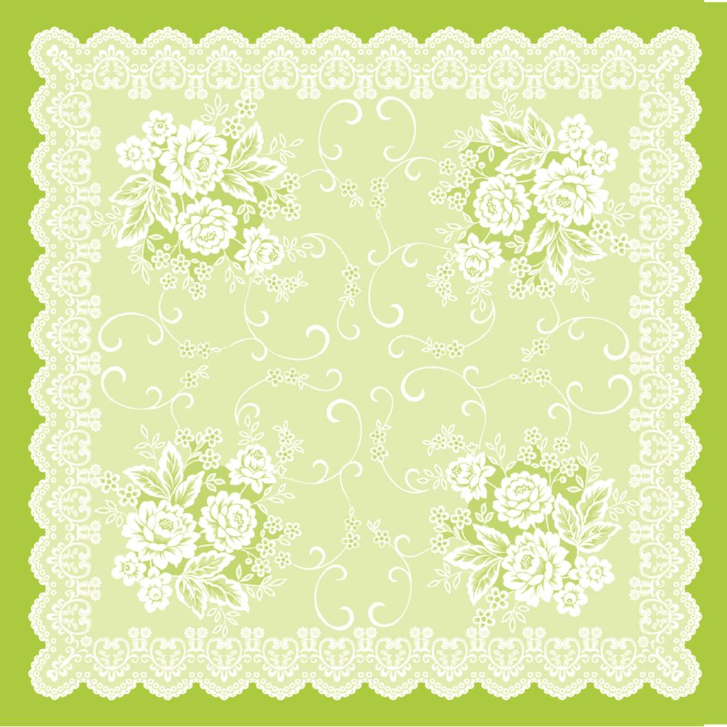 Linclass Tischdecke Franziska grün 80 x 80 cm 1/8-Falz