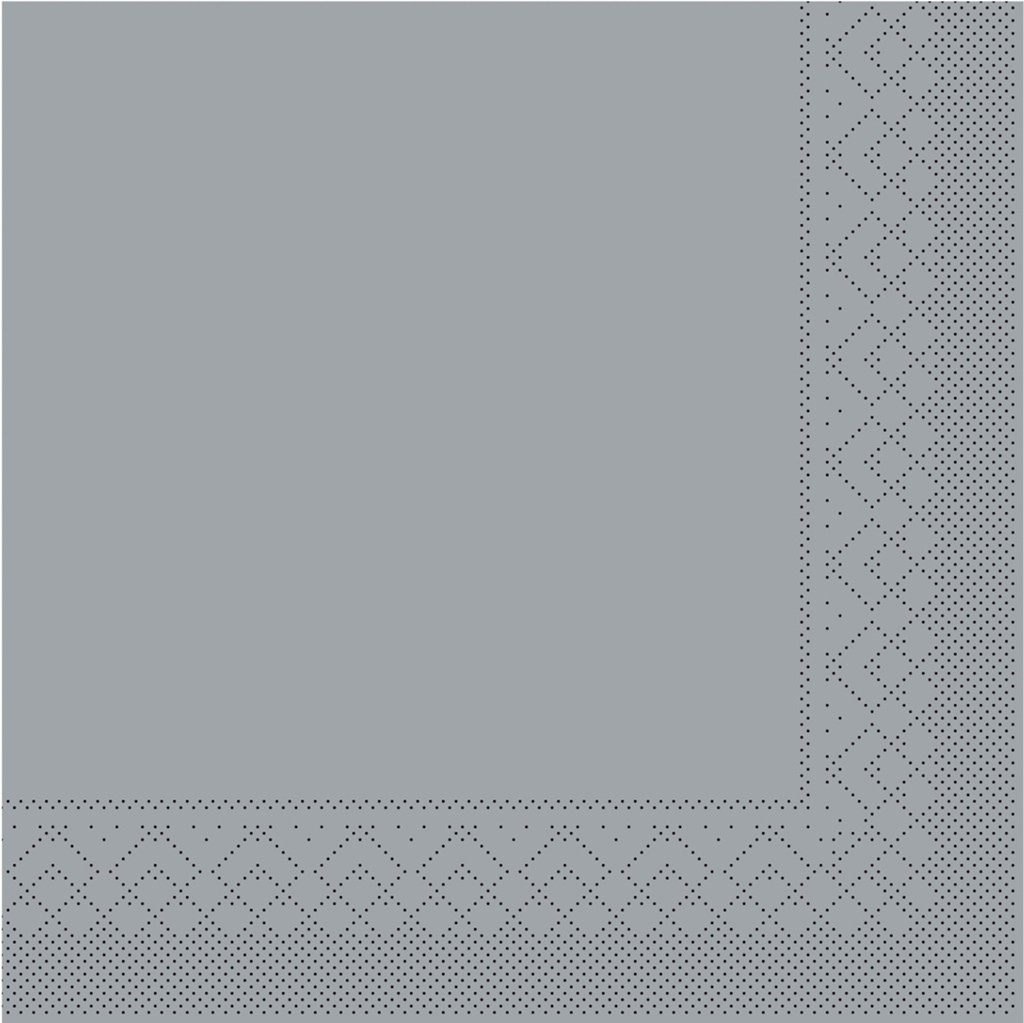 Tissue Serviette Basic grau 33 x 33 cm 1/4 Falz 3-lg.