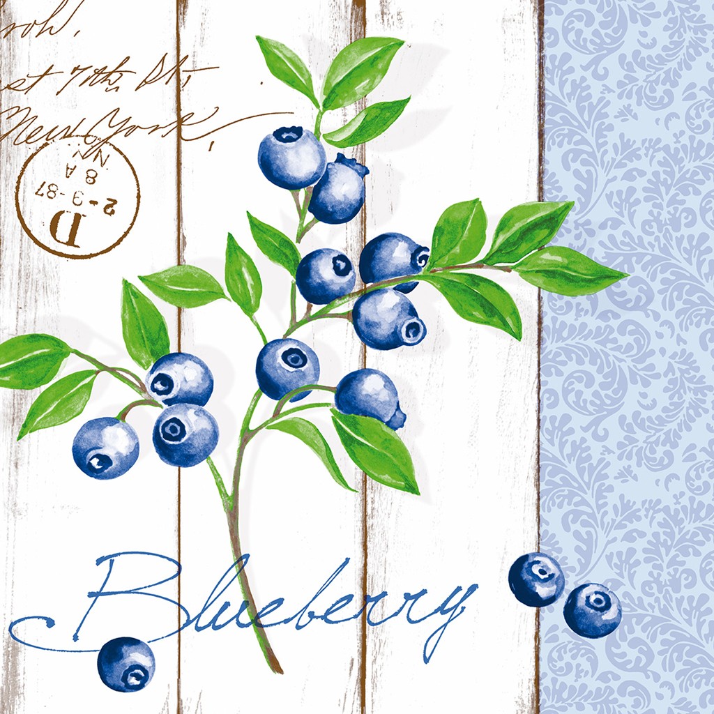 Linclass Serviette Blueberry 40 x 40 cm 1/4 Falz