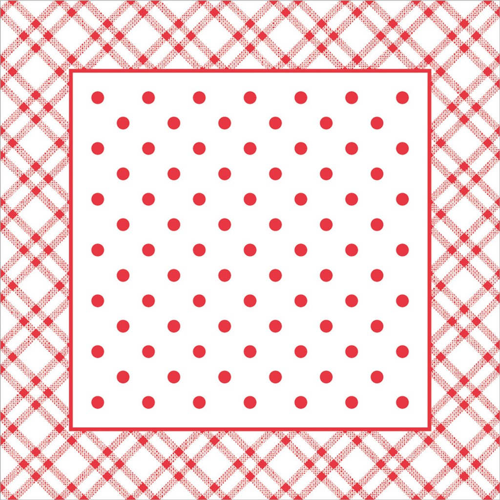 Tissue + PE Deckchen Antonia rot 95 x 95 mm
