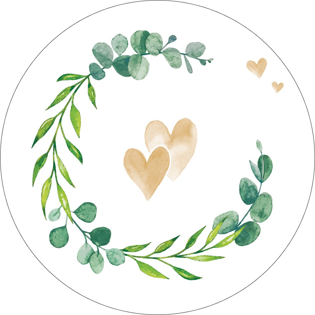 Filzpappe  Bierdeckel Eukalyptus Herz 107 mm