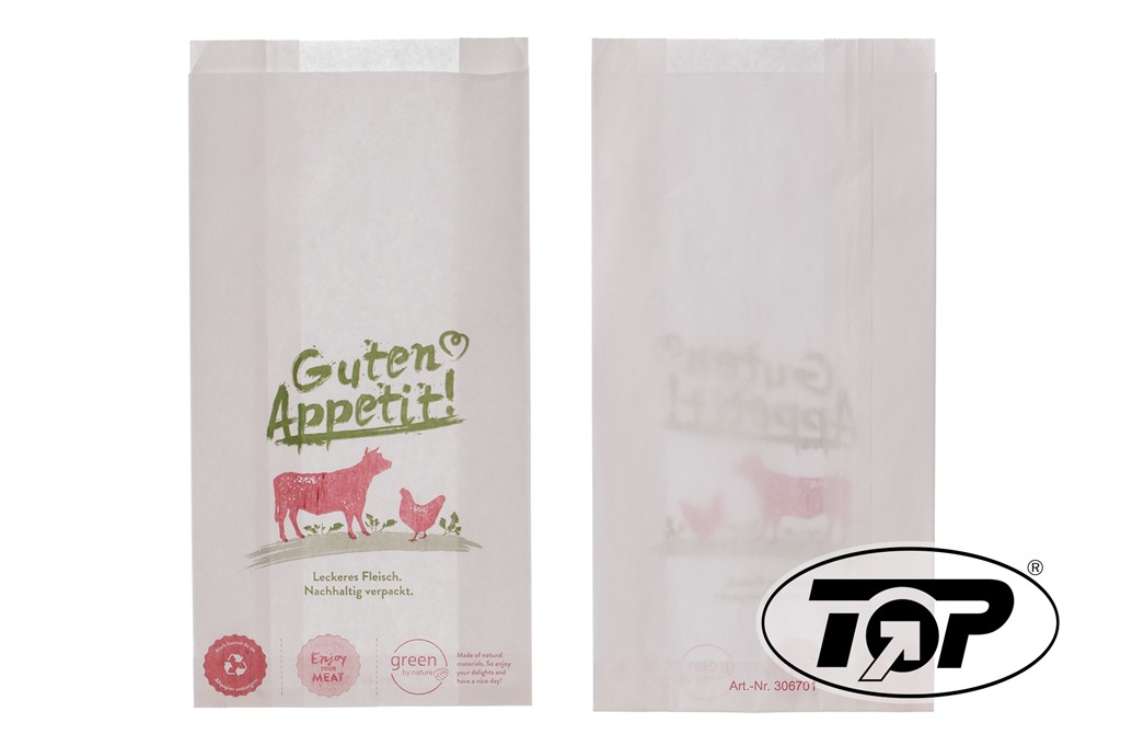 Fleischerbeutel "Guten Appetit" 12+5x23cm