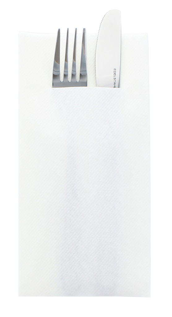 Linclass-Prof. Pocket-Nap. Basic weiss 40 x 40 cm 1/8 Falz