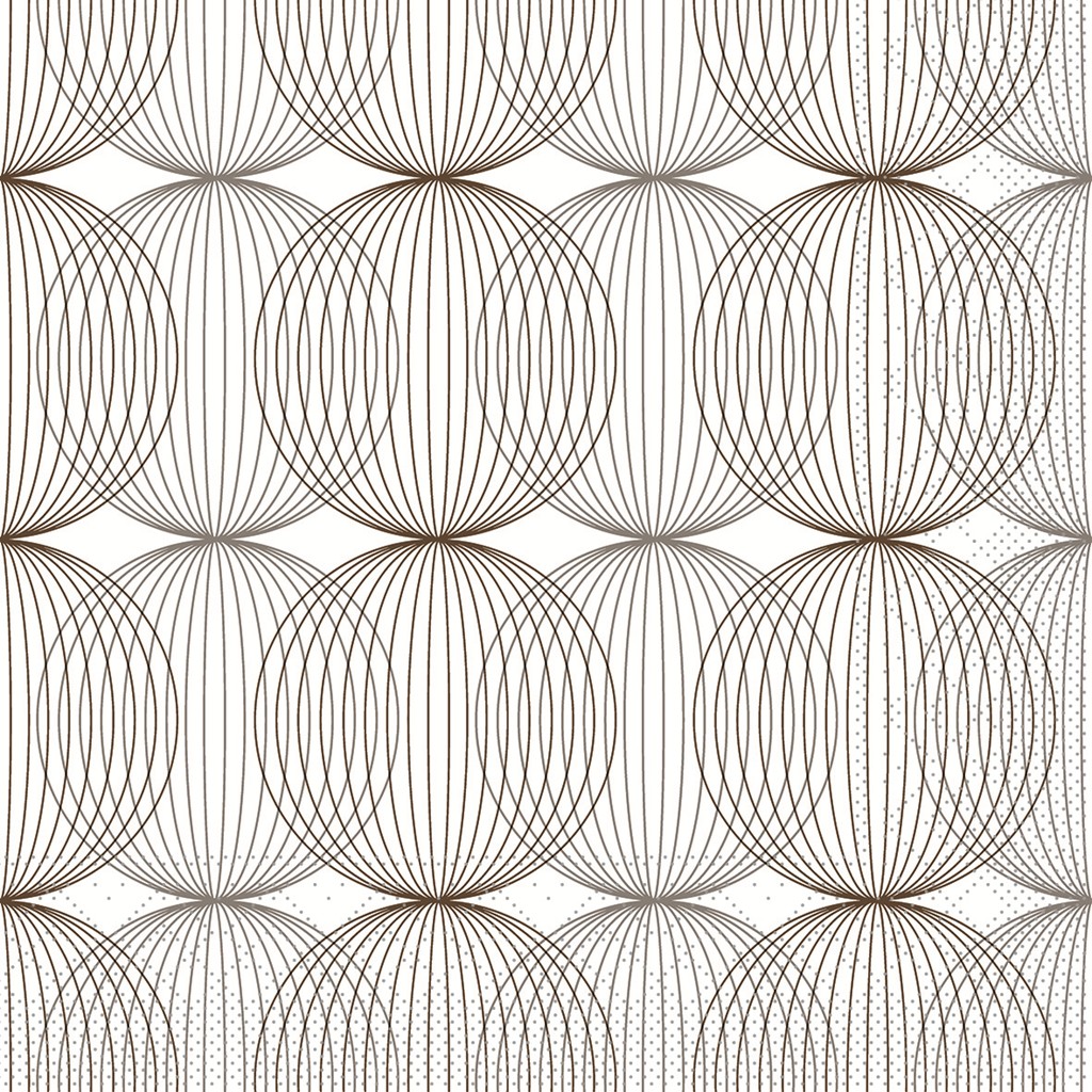 Tissue Serviette Ludo beige grey-braun 40 x 40 cm 1/4 Falz 3-lg.