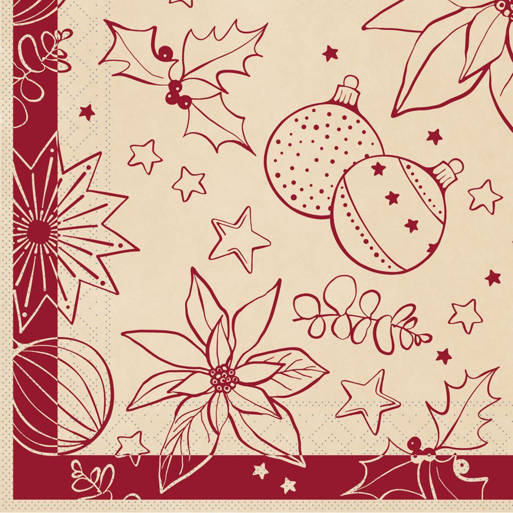 Tissue 3-lg Serviette  Milan pebble ston 33 x 33 cm 1/4 Falz