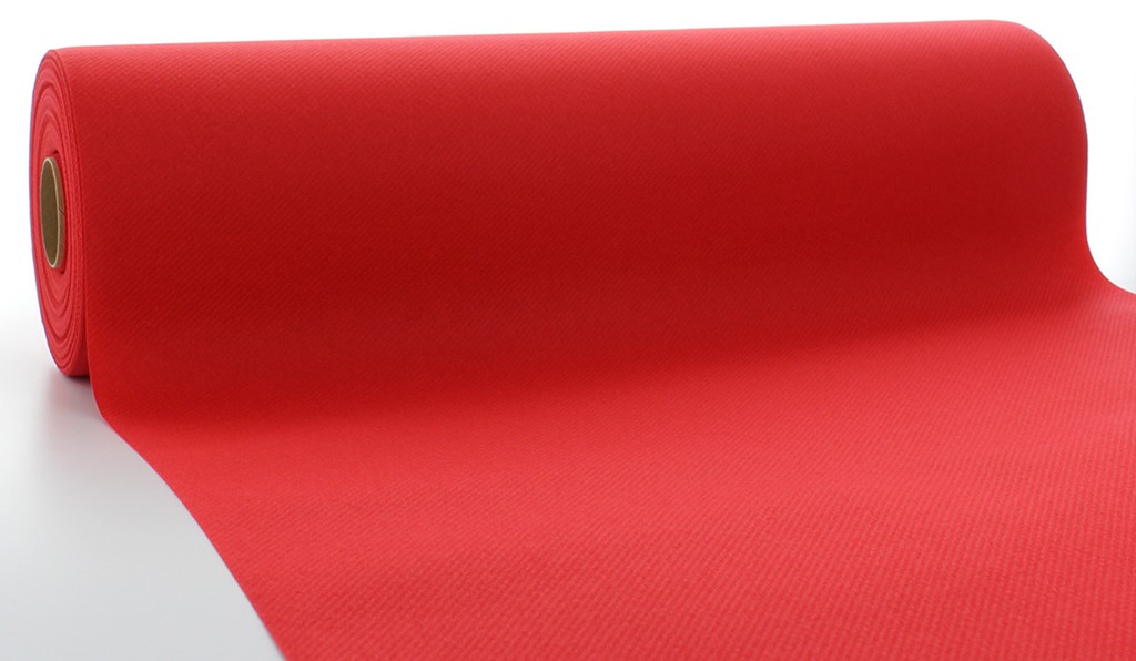 Linclass Tischläufer Basic rot 40 cm x 24 m