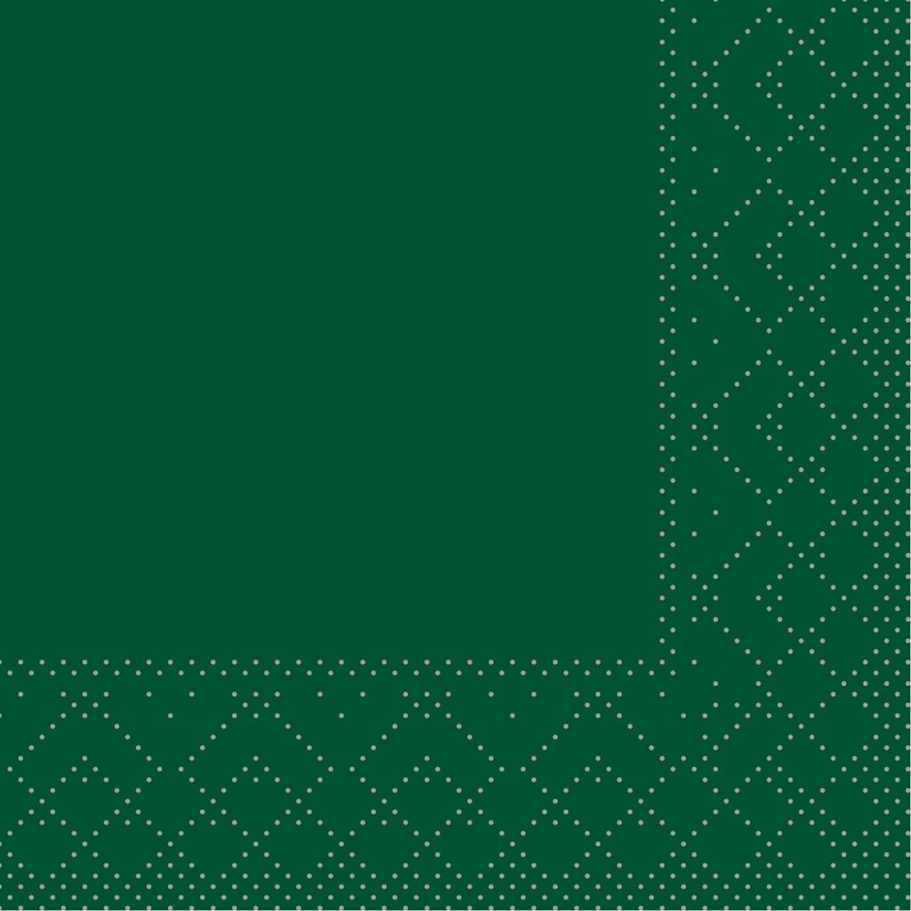 Tissue 3-lg Serviette Basic grün 20 x 20 cm 1/4 Falz