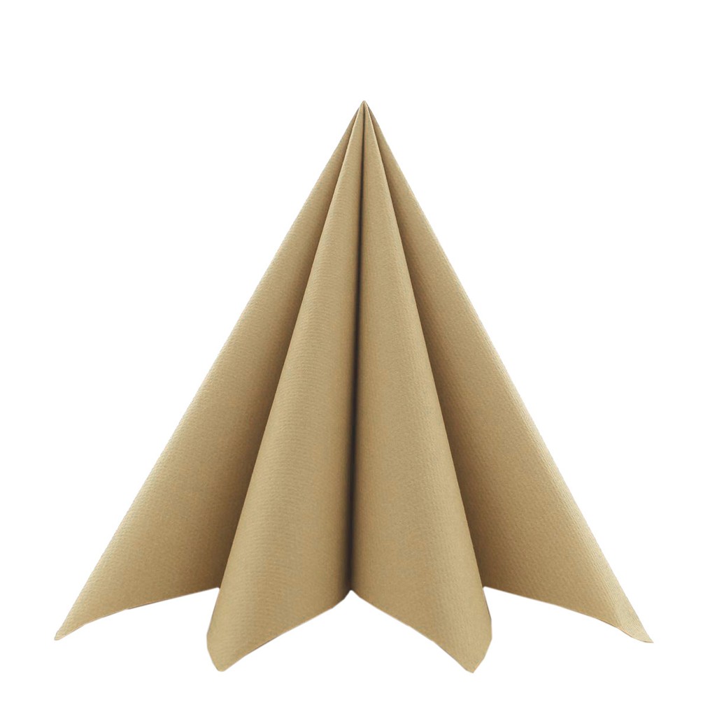 Linclass Serviette Basic naturbraun 40 x 40 cm 1/4 Falz
