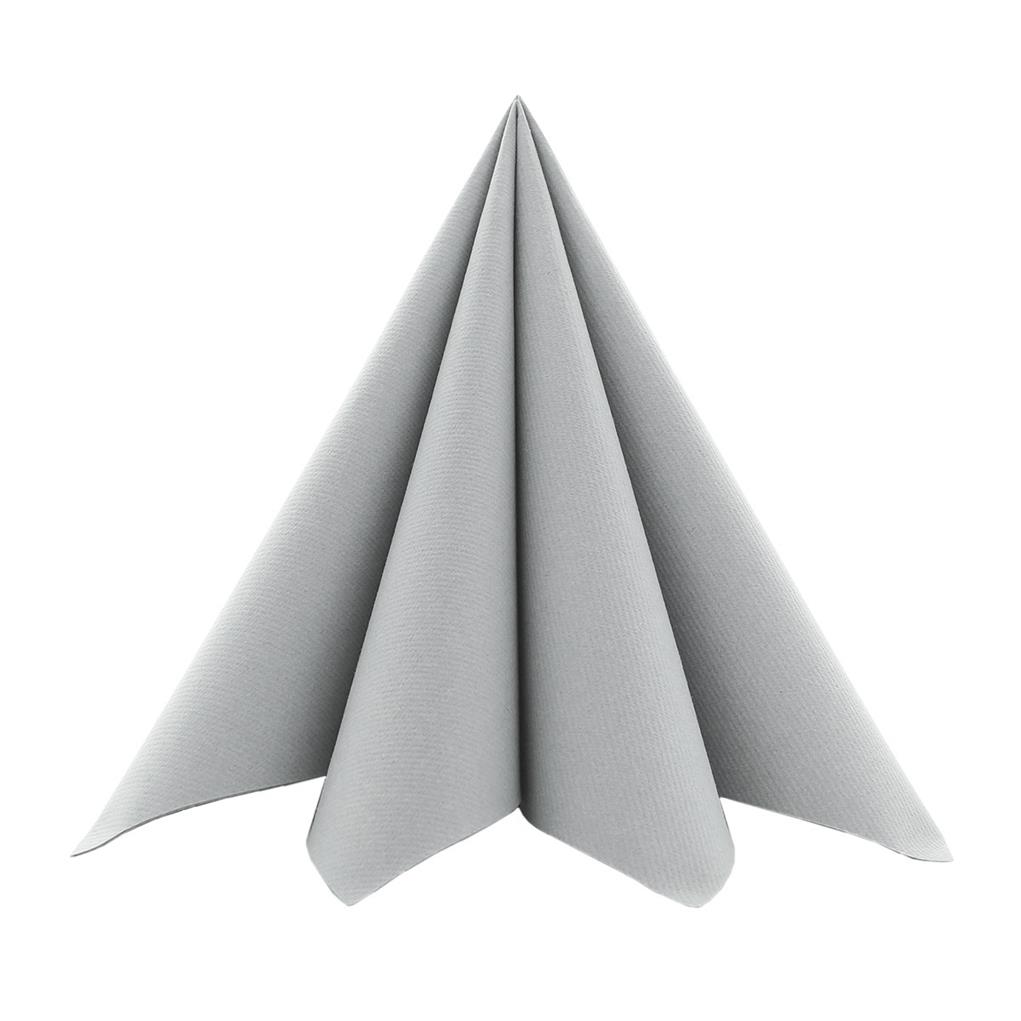 Softpoint Serviette Basic grau 40 x 40 cm 1/4 Falz