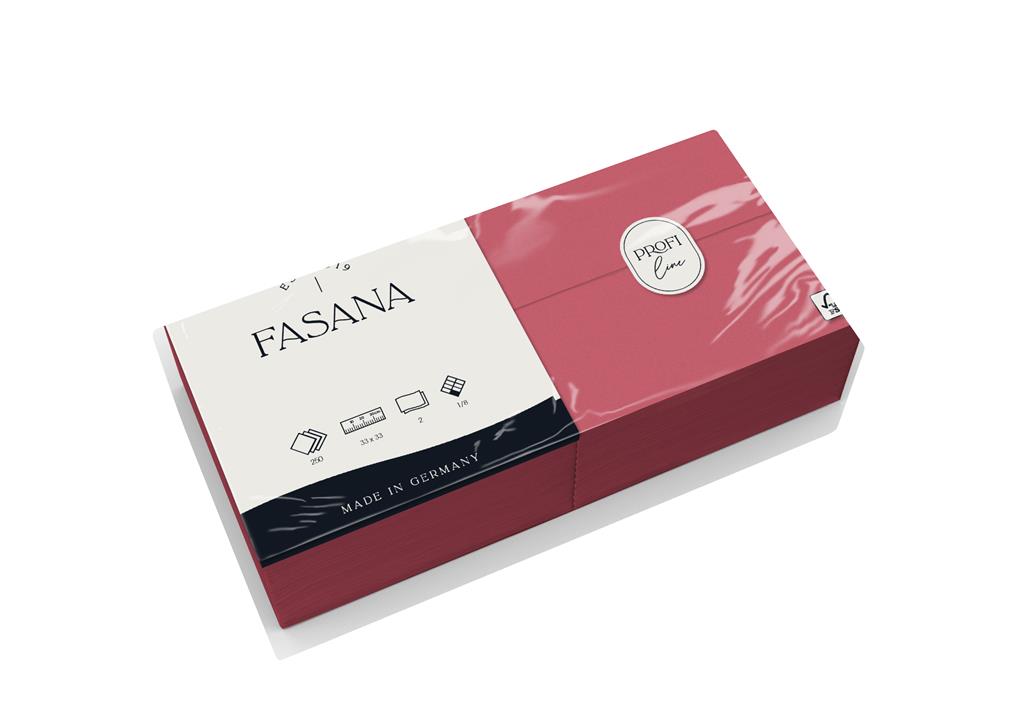 Servietten "Fasana" 2-lg. bordeaux 33x33cm 1/8 Falzung