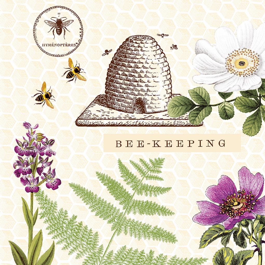 Linclass-Premium Serviette  Bee-Keeping 40 x 40 cm 1/4 Falz