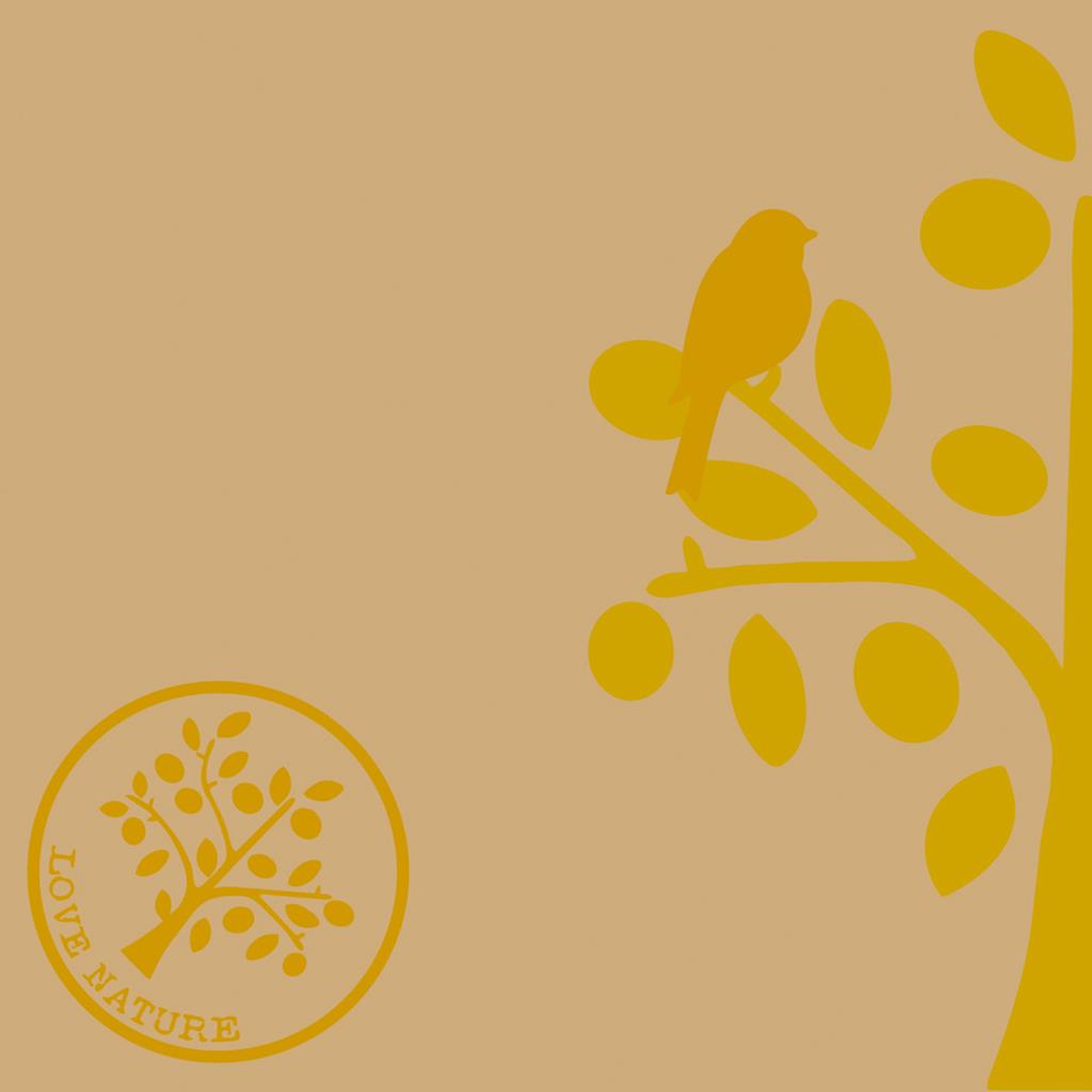 Linclass Serviette Love Nature-Baum 40 x 40 cm 1/4 Falz, naturbraun