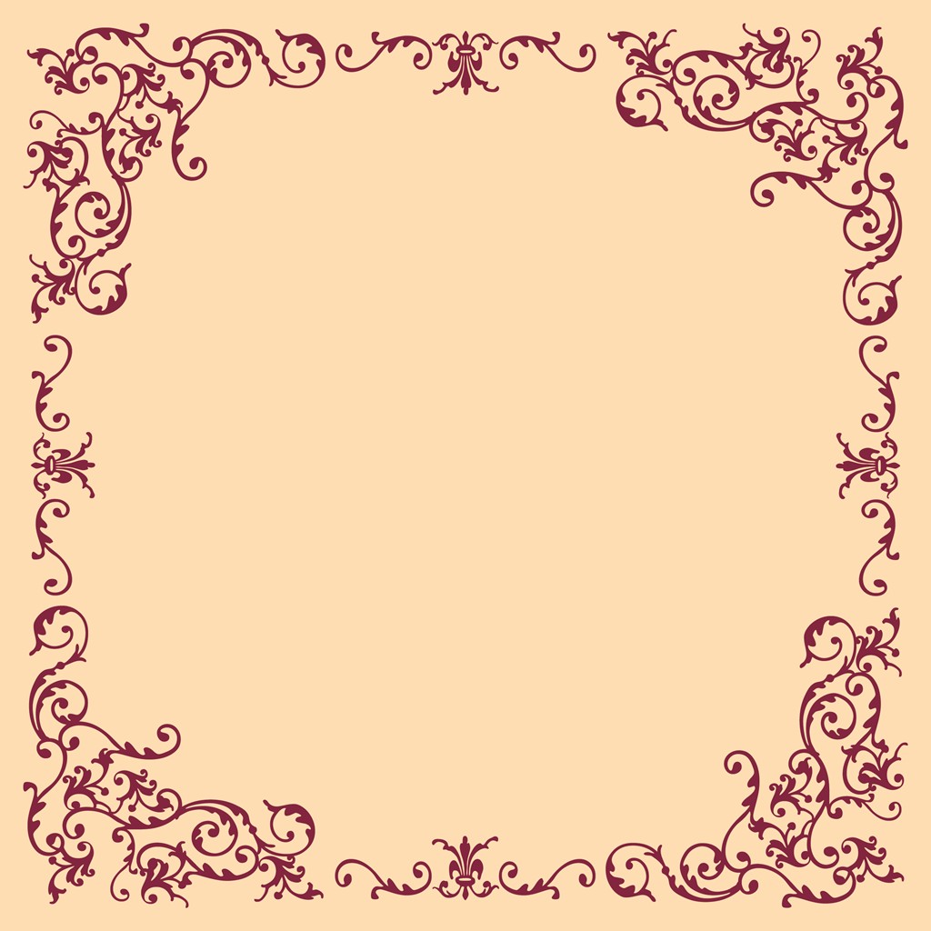 Linclass Tischdecke Pomp creme-bordeaux 80 x 80 cm 1/8-Falz