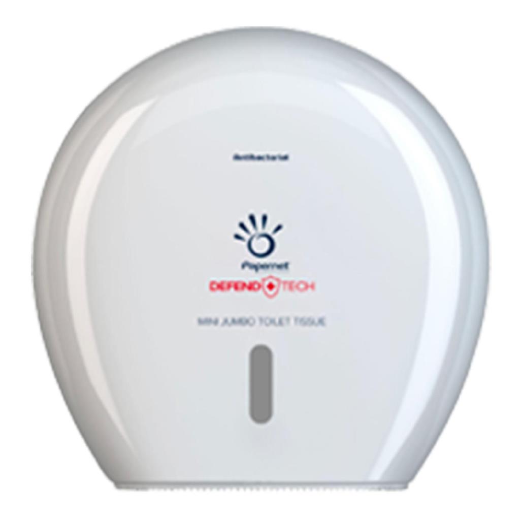 Mini Jumborollen-Toilettenpapierspender Defend Tech Technologie,  weiss