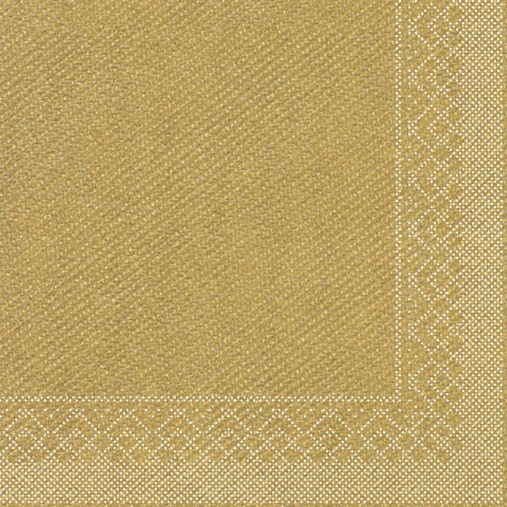 Tissue 3-lagig Serviette Basic gold 33 x 33 cm 1/4 Falz