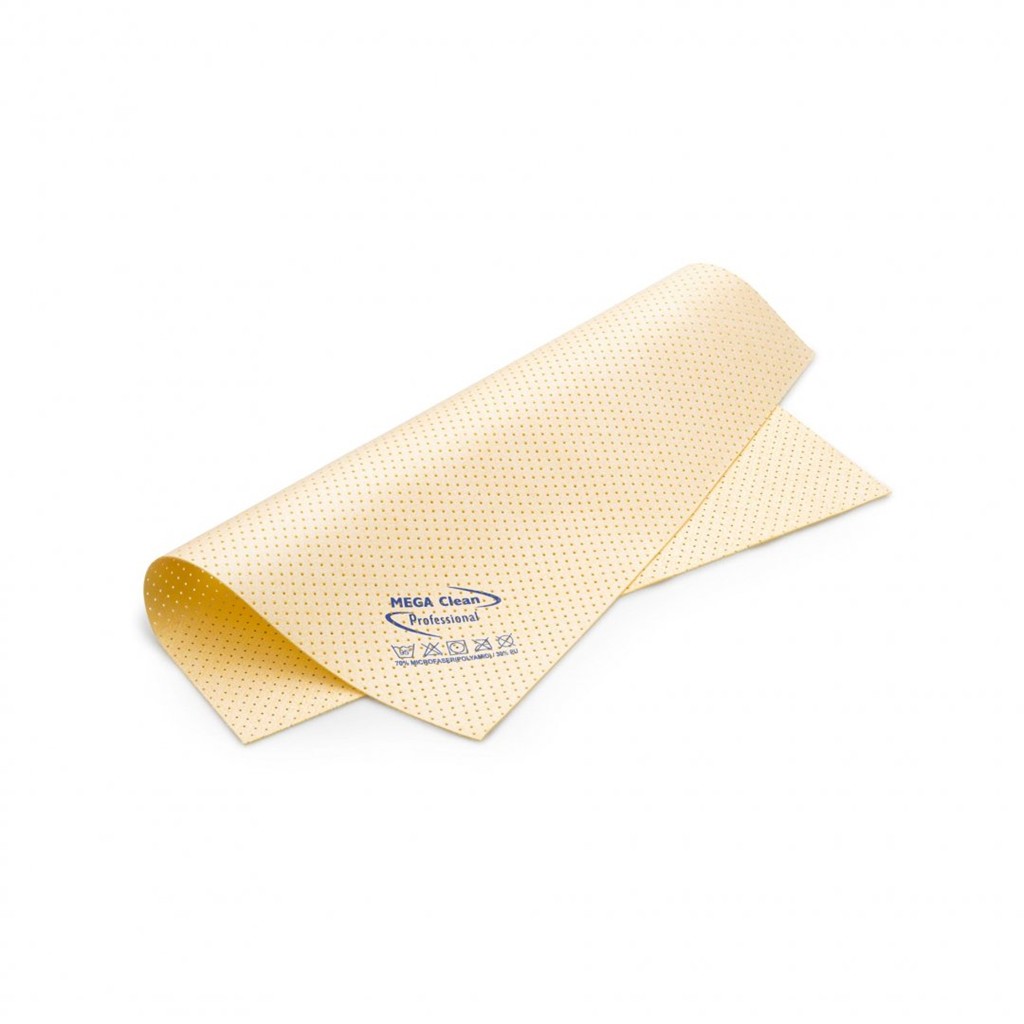 Microfaser "Kunstledertuch gelocht" gelb 40x35cm - MEGA Clean Professional