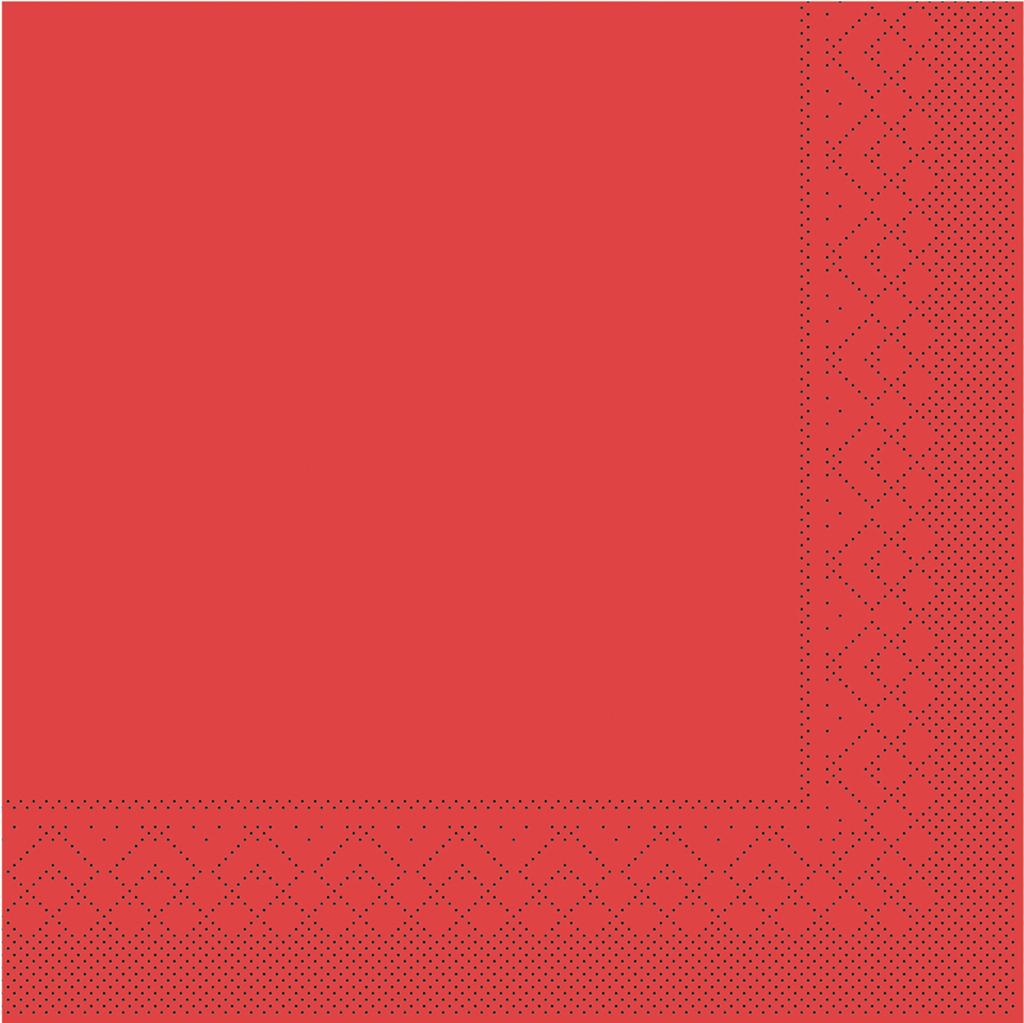 Tissue 3-lg Serviette Basic rot 40 x 40 cm 1/4 Falz