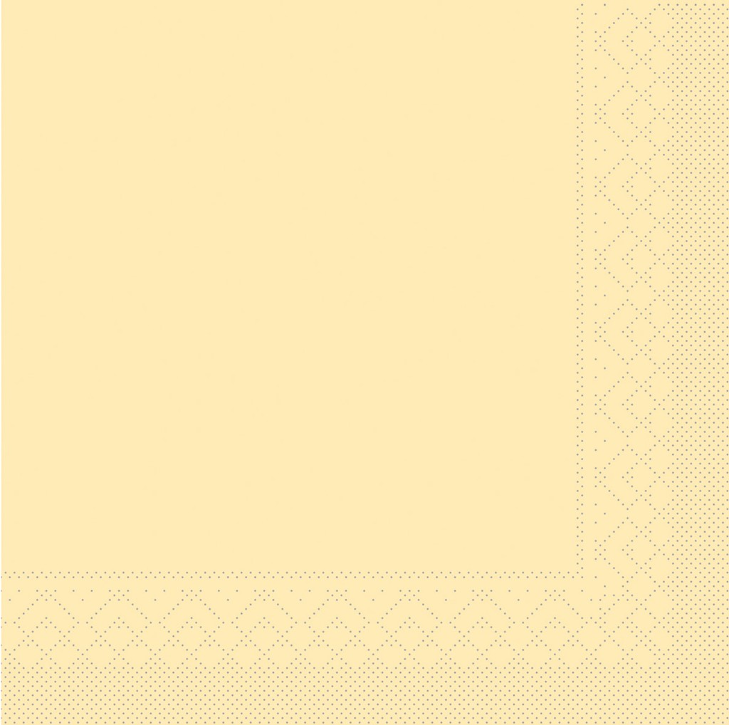 Tissue Serviette Basic creme 33 x 33 cm 1/4 Falz 3-lg.