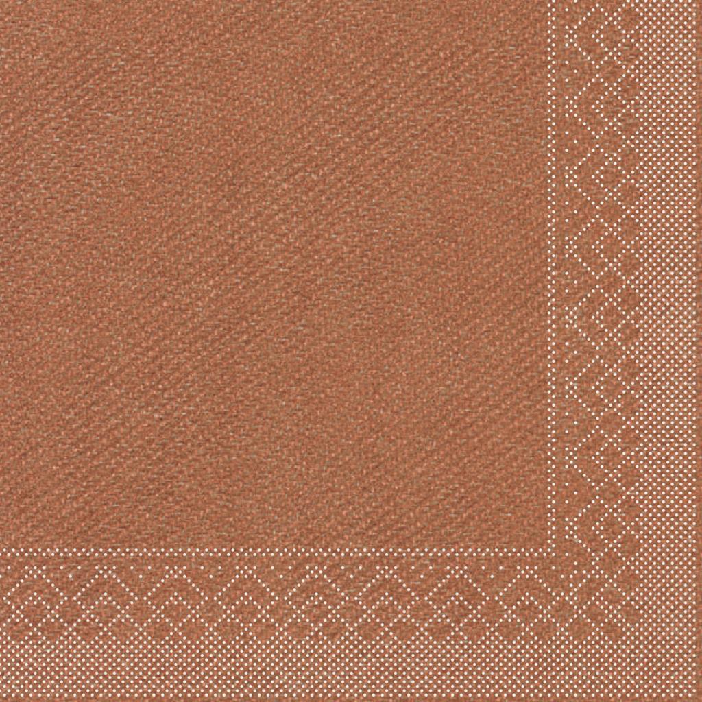 Tissue 3-lg Serviette  Basic bronze 40 x 40 cm 1/4 Falz