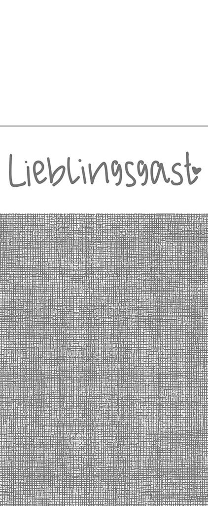 Linclass-Prof. Pocket-Nap. Lieblingsgast 40 x 33 cm 1/8 Falz