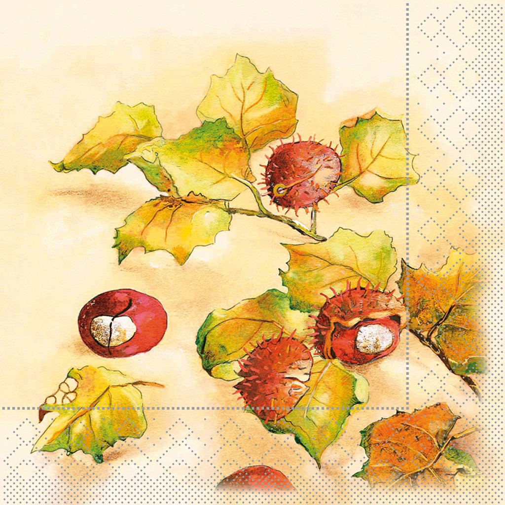 Tissue 3-lg Serviette Kastanie 33 x 33 cm 1/4 Falz