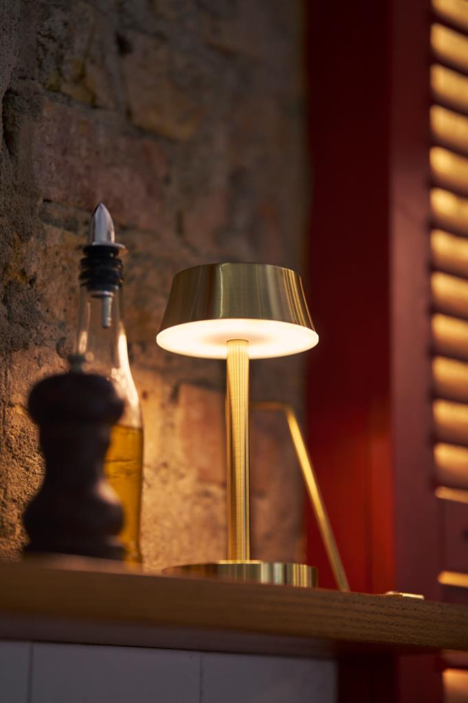 Led Lampe Nour Midi, 20 cm x Ø 10 cm, br Nour Midi, 20 cm x Ø 10 cm, brass