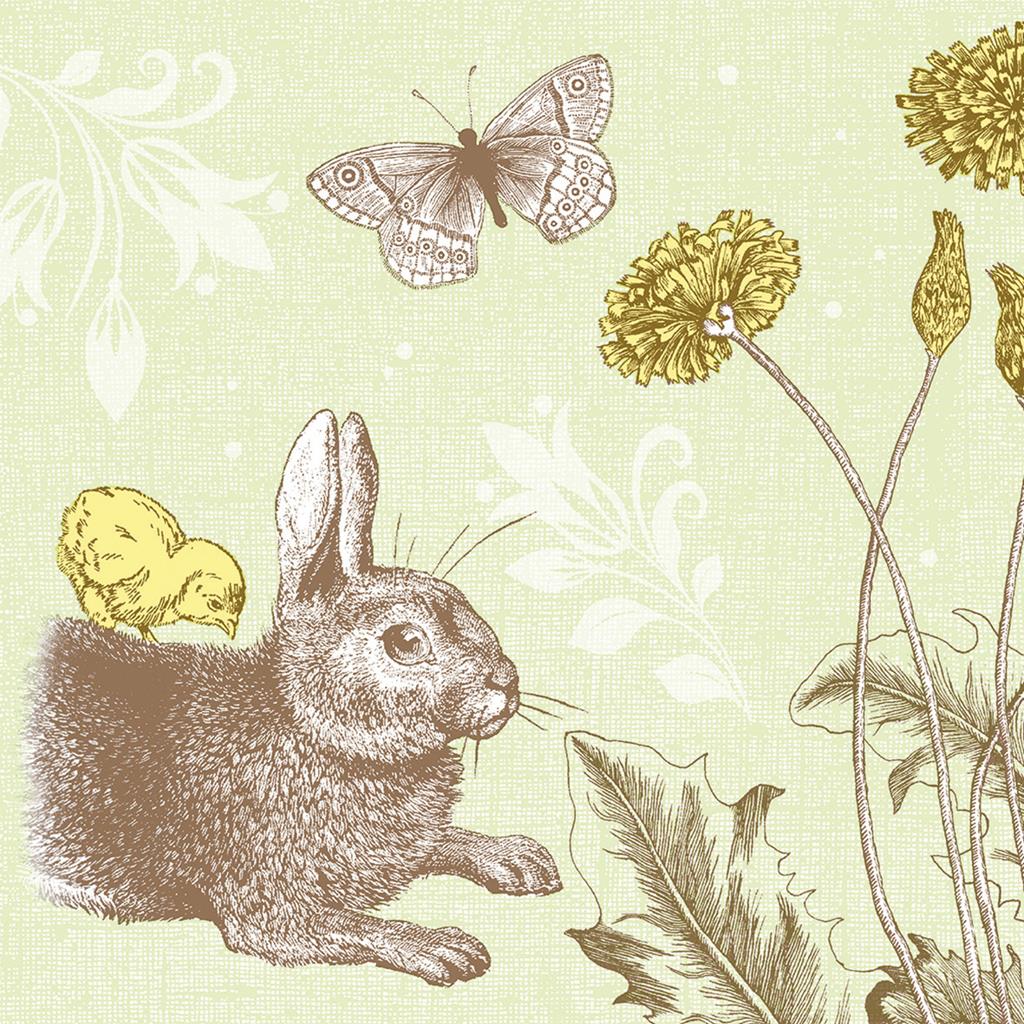 Linclass-Premium Serviette  Peter grün 40 x 40 cm 1/4 Falz