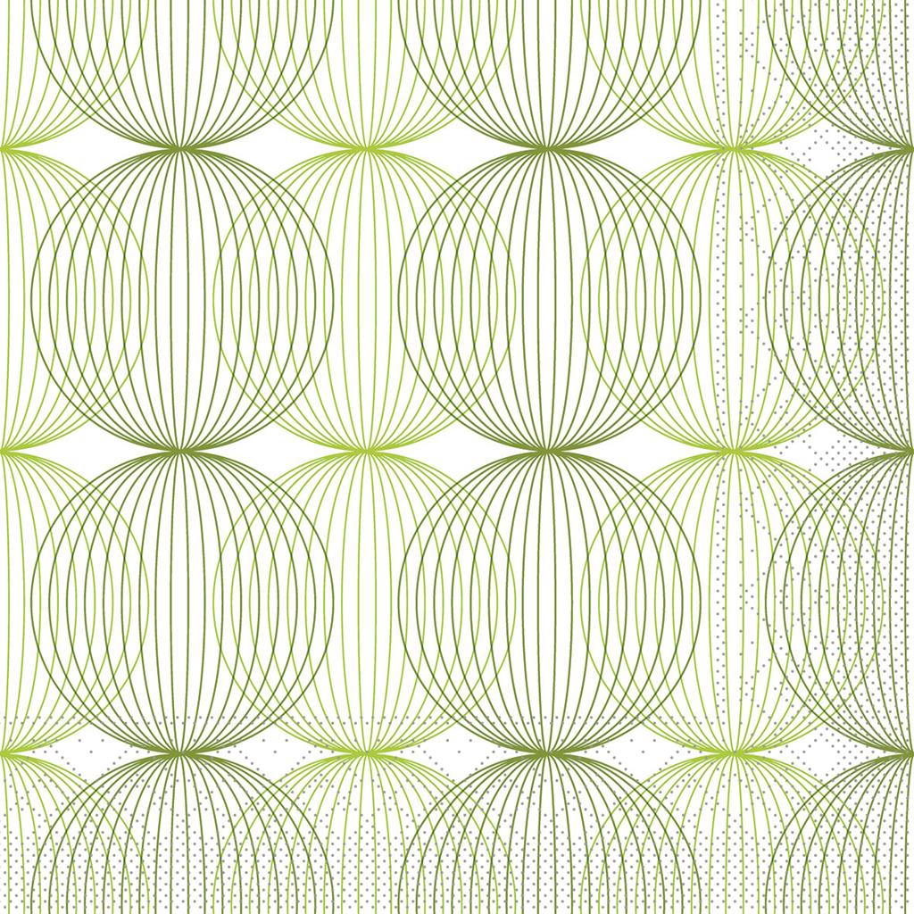 Tissue 3-lg Serviette Ludo lime-oliv 40 x 40 cm 1/4 Falz