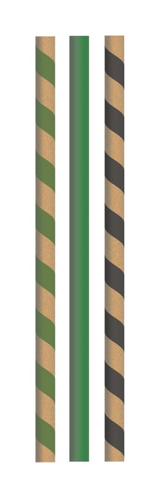 Papier  Papiertrinkhalm  Eco Streifen Mi Ø 8 mm / 230 mm