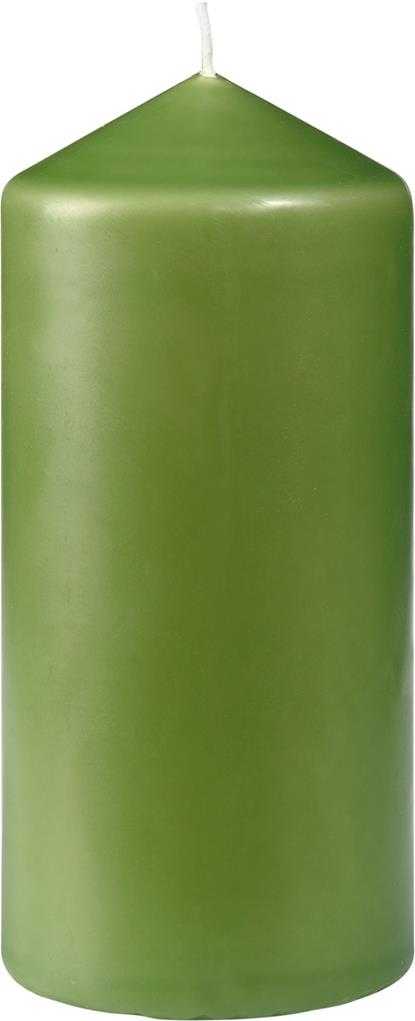 Stumpenkerzen, ca. 40h leaf green 130 x 60 mm,