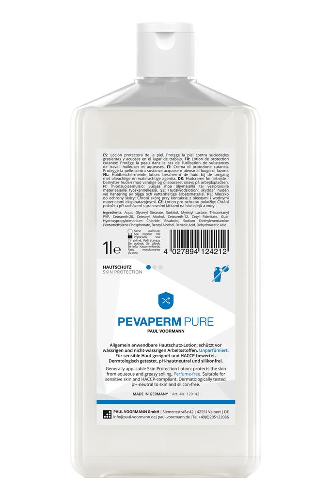 Hautschutz "Pevaperm Pur" 1L Hartflasche