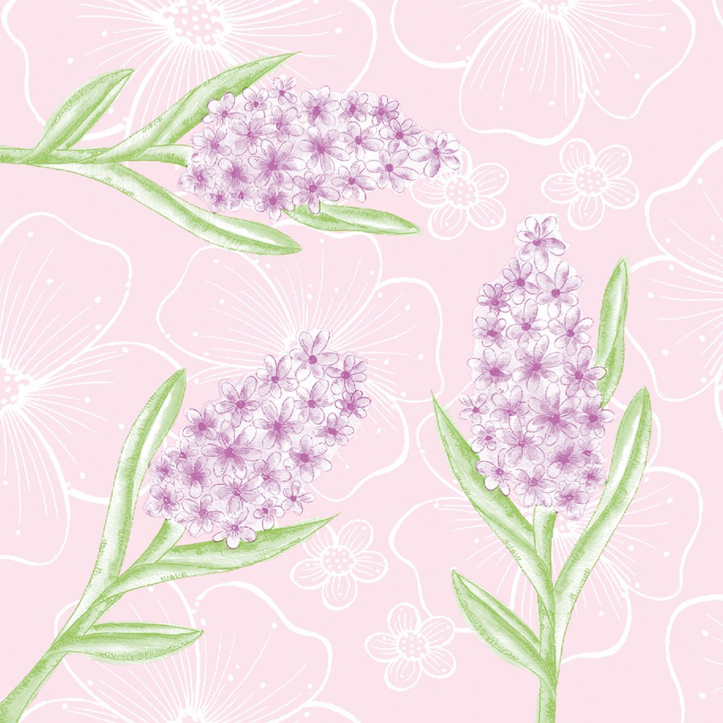 Linclass-Premium Serviette  Nicole rosa 40 x 40 cm 1/4 Falz