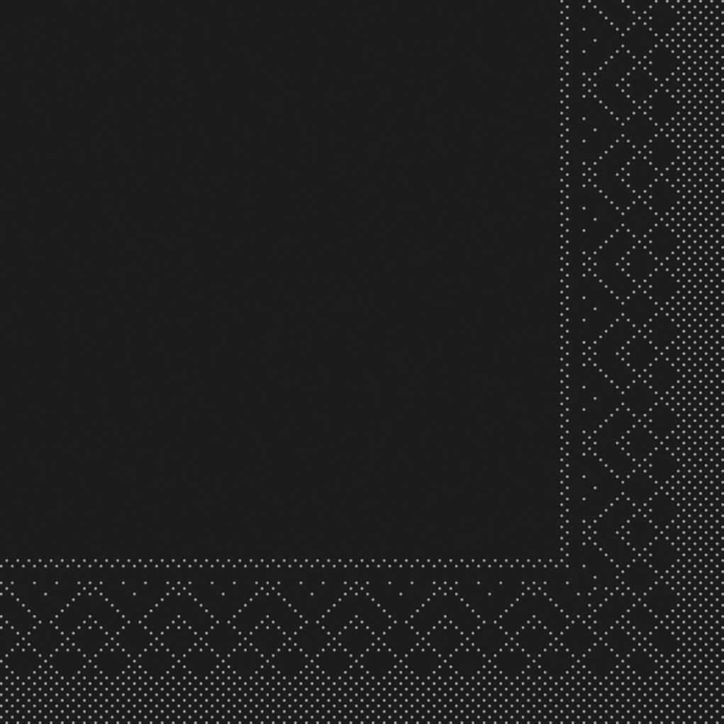 Tissue 3-lg Serviette Basic schwarz 33 x 33 cm 1/4 Falz