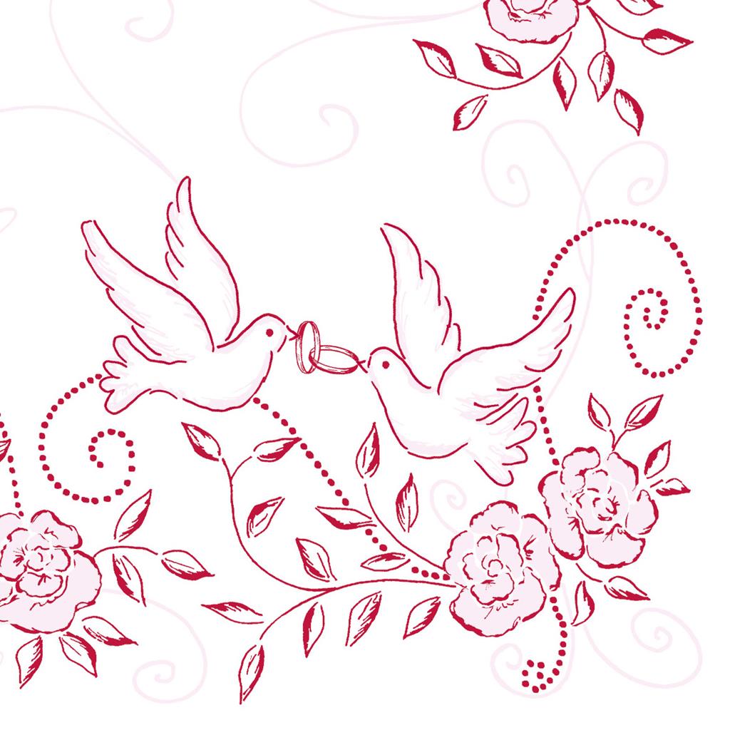 Linclass Serviette Hochzeit 40 x 40 cm 1/4 Falz