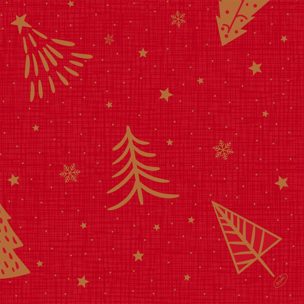 Bio Dunisoft Paisley Shimmer Trees 40x40cm 1/4 Falzung