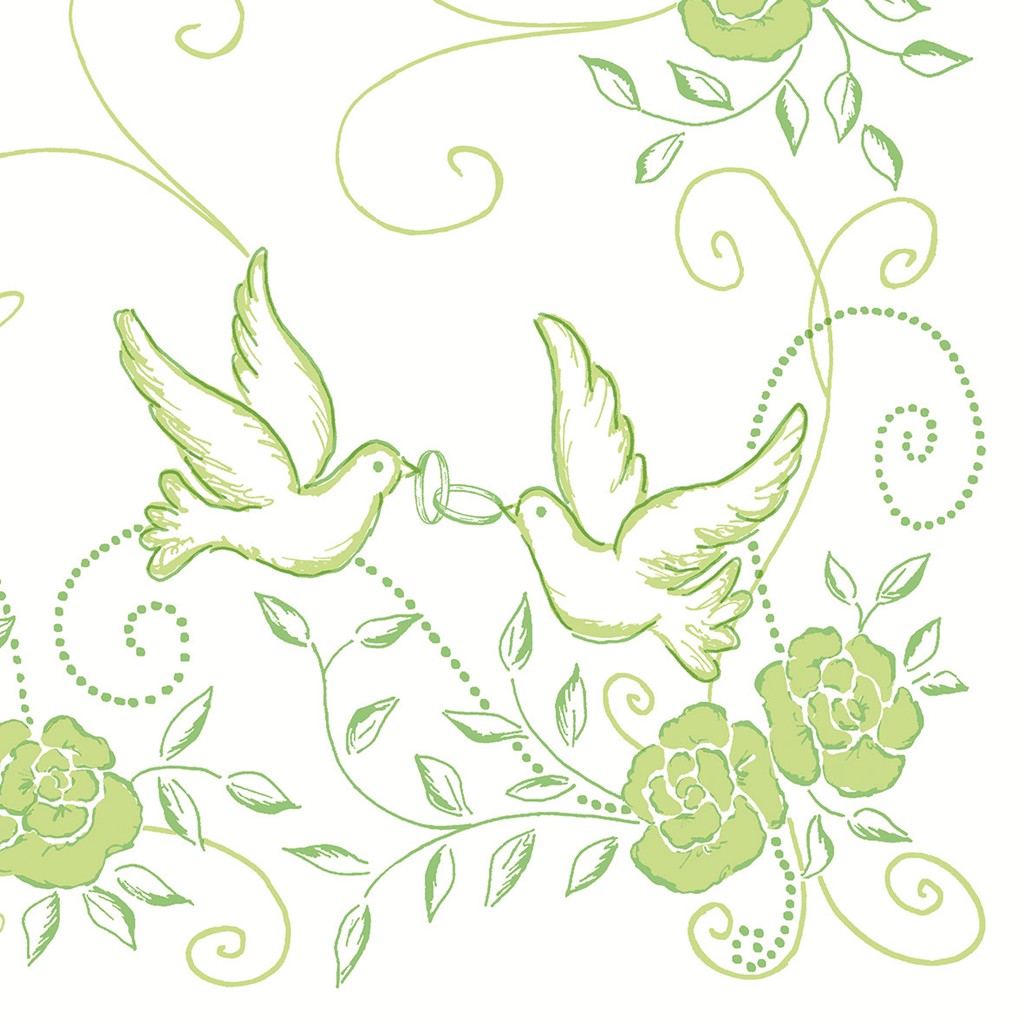 Linclass Serviette Hochzeit 40 x 40 cm 1/4 Falz