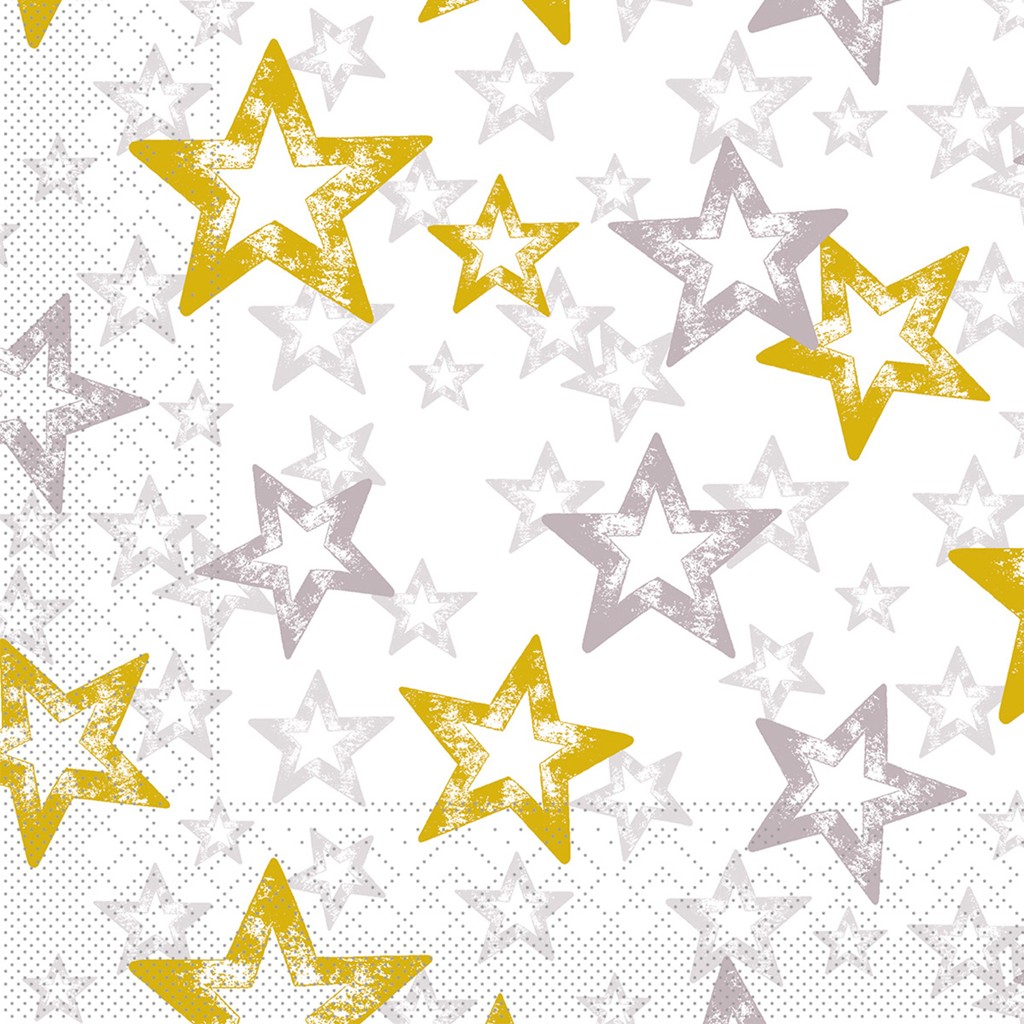 Tissue 3-lagig Serviette Allison silber- 40 x 40 cm 1/4 Falz