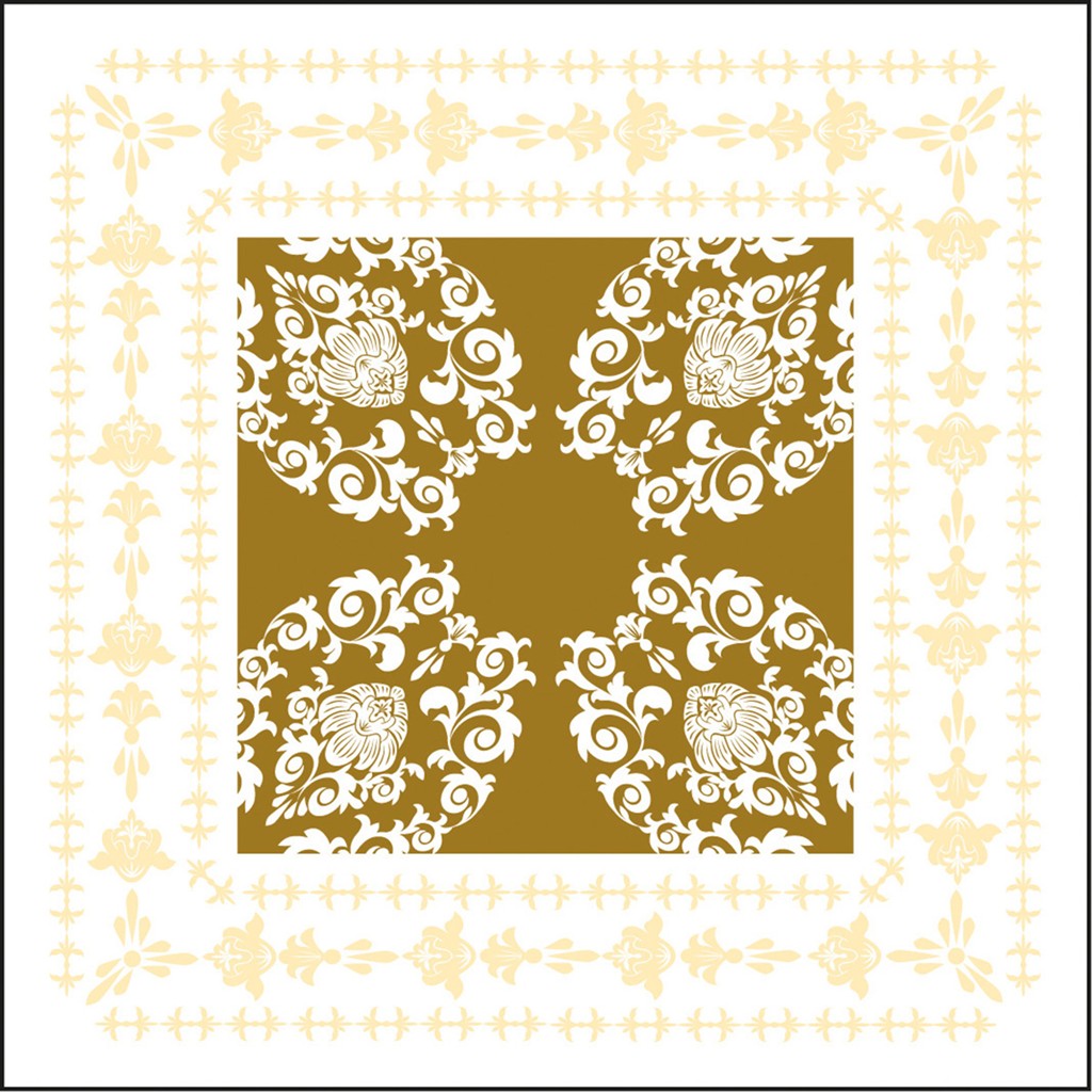 Linclass Tischdecke Pascal gold-creme 80 x 80 cm 1/8-Falz