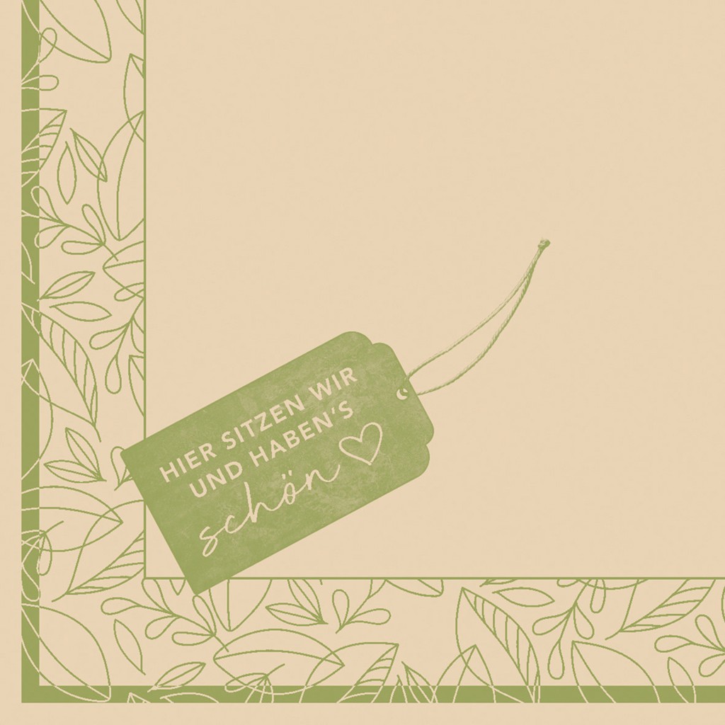 Linclass Serviette Etikett Karton pebble 40 x 40 cm 1/4 Falz