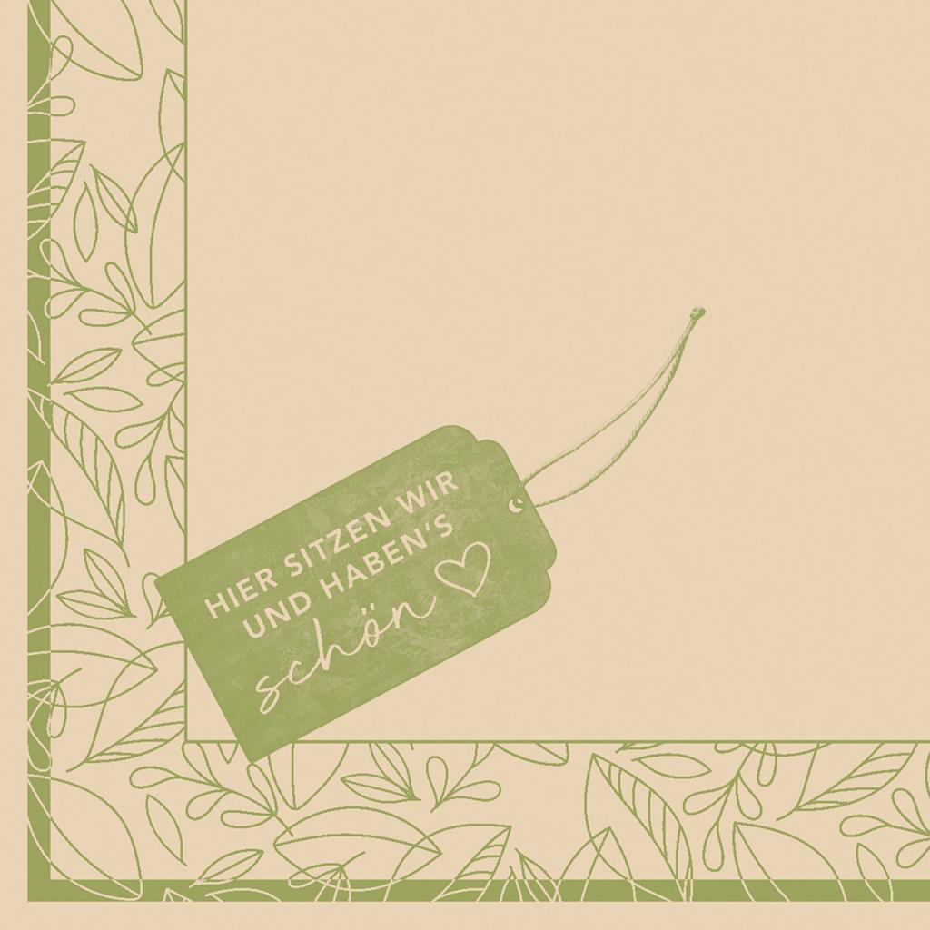 Linclass Serviette Etikett Karton pebble 40 x 40 cm 1/4 Falz