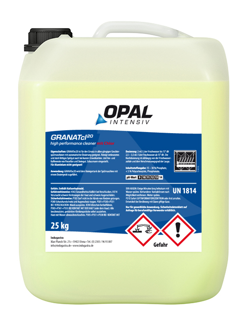 Opal GRANATcl²°, 25kg Reiniger für machinelles Geschirrspülen Opal GRANATcl²°, 25kg Reiniger für machinelles Geschirrspülen