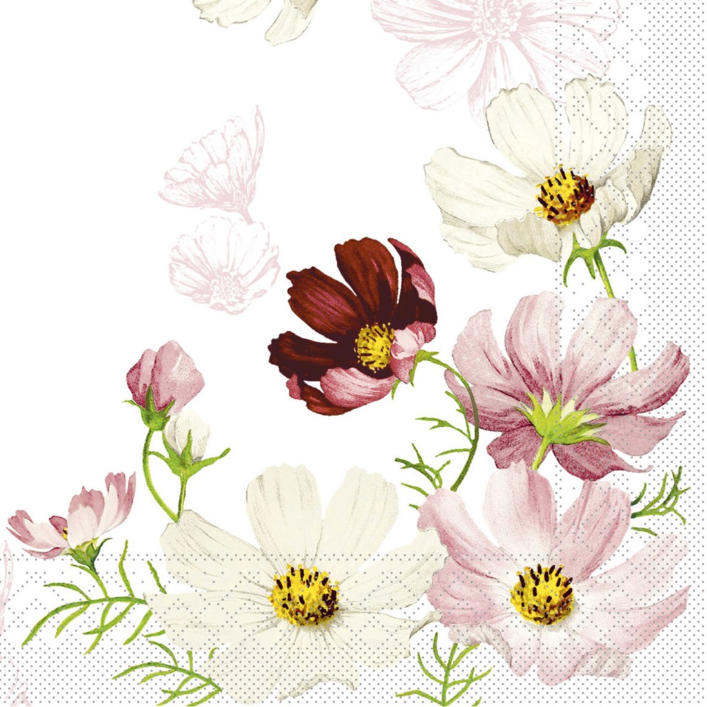 Tissue Serviette Cosmea 40 x 40 cm 1/4 Falz 3-lg