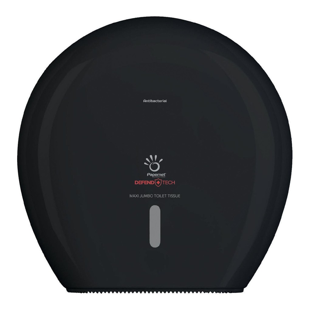 Maxi Jumborollen-Toilettenpapierspender Defend Tech Technologie, schwarz