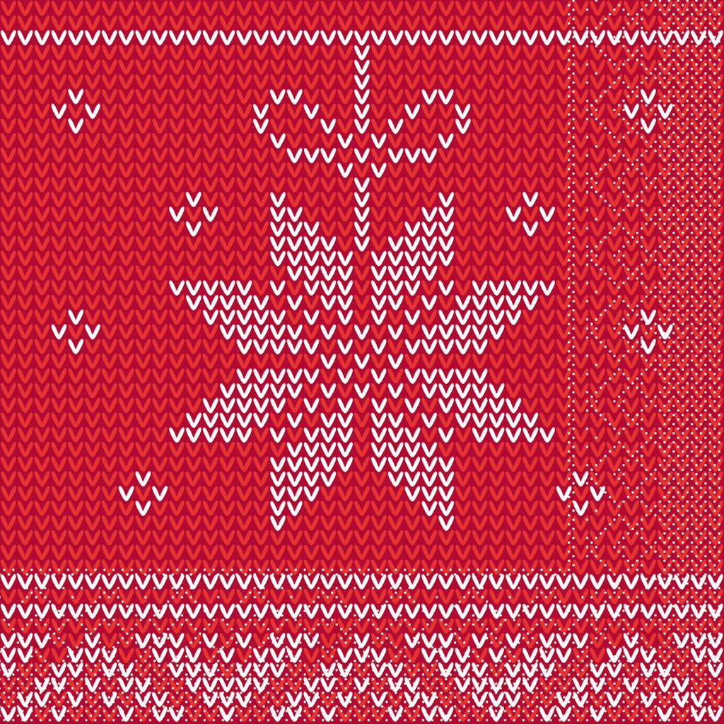Tissue 3-lagig Serviette Mick rot-bordea 33 x 33 cm 1/4 Falz