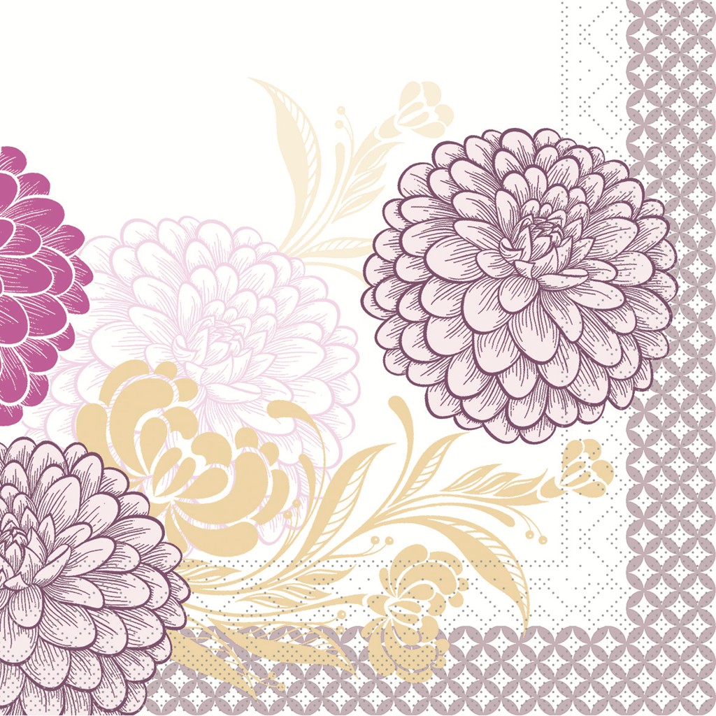 Tissue Serviette Clarissa violett 33 x 33 cm 1/4 Falz 3-lg.
