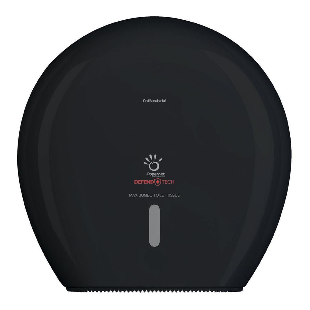 Maxi Jumborollen-Toilettenpapierspender Defend Tech Technologie, schwarz