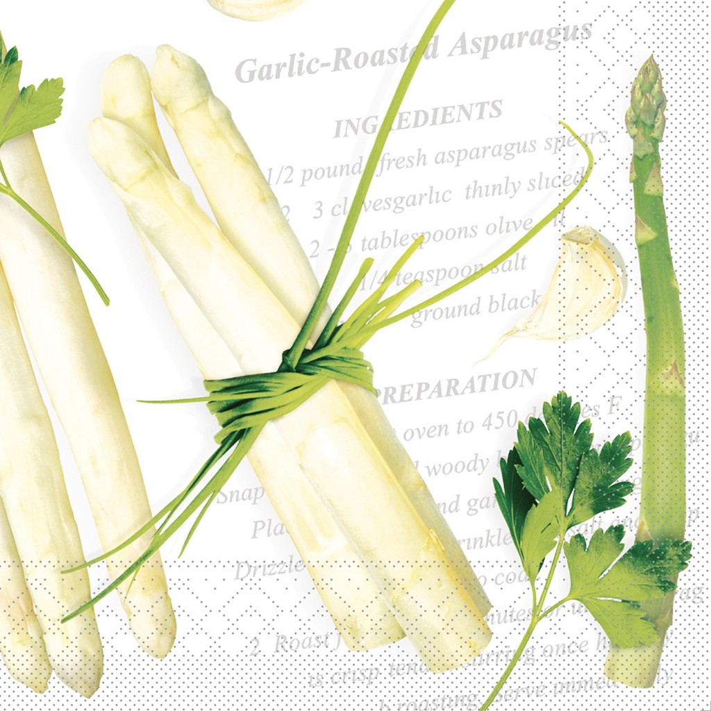 Tissue Serviette Asparagus 40 x 40 cm 1/4 Falz 3-lg